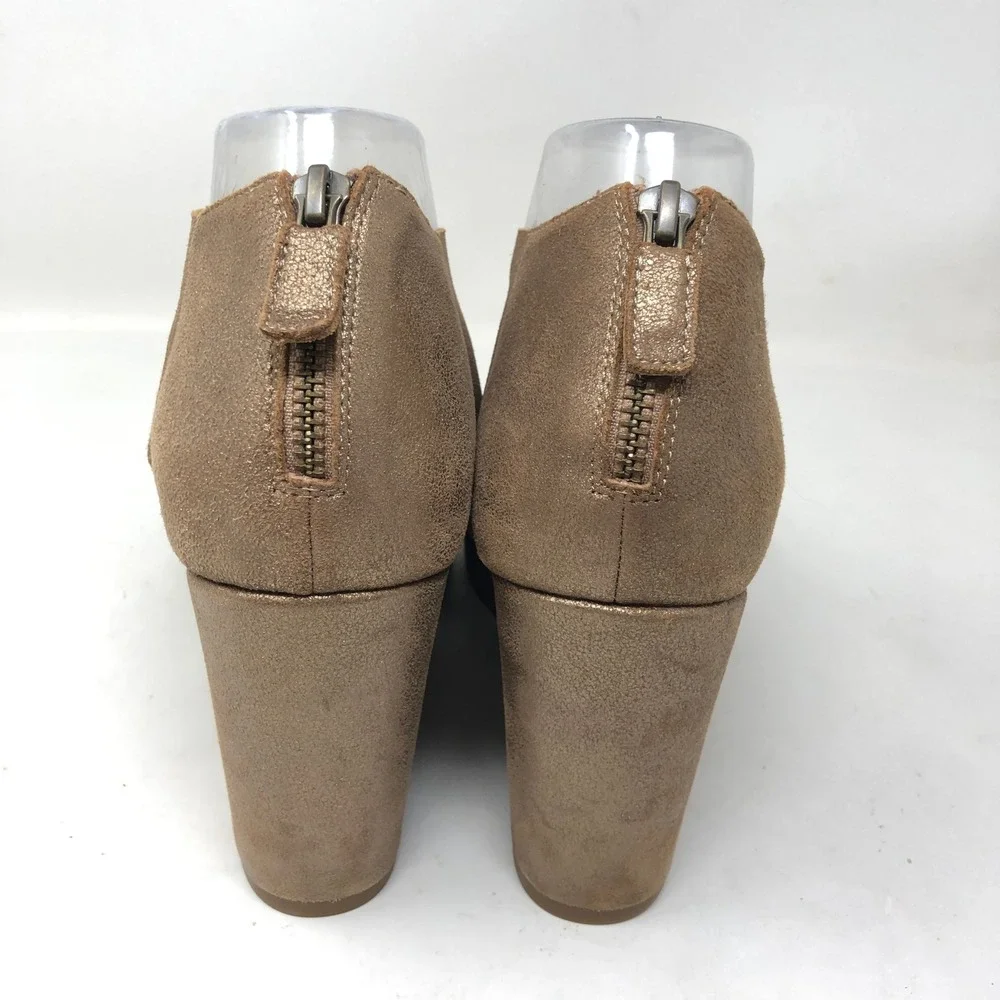 Eileen Fisher Womens 9.5 Bella Wedge Sandals‎ Bronze Leather Shimmer Platform